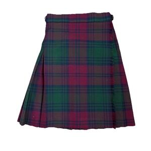 James‎ Pringle Made in Scotland Kilt Child 7-8 Wool Blend Leather Buckle Tartan